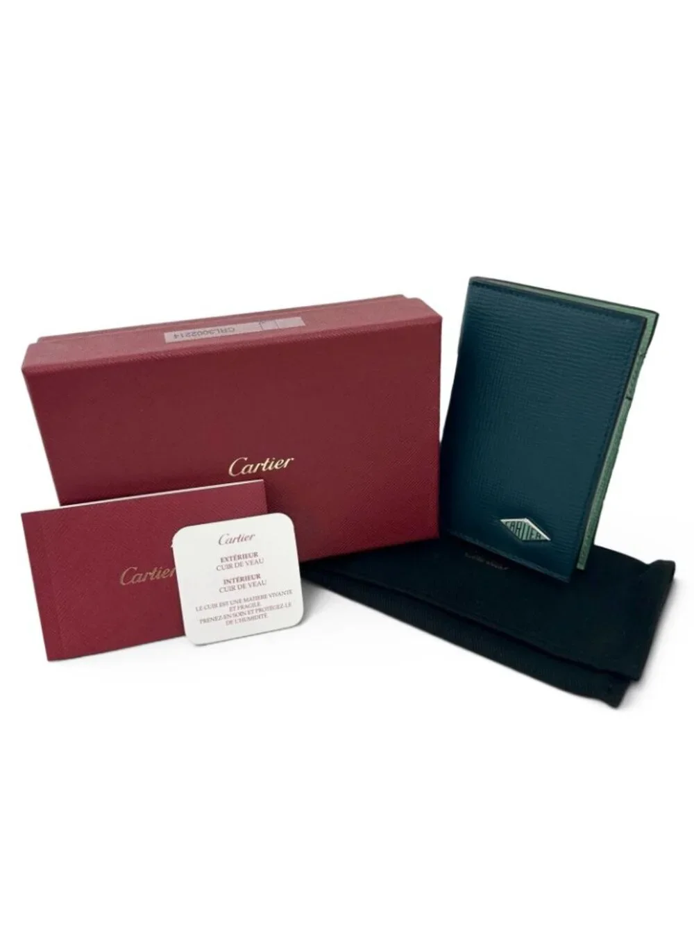 Cartier Losange Holder Leather Card Case Dark Green